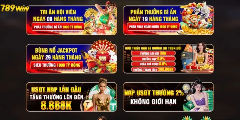 789win 31 Khuyến mãi 789win đa dạng, cực cuốn